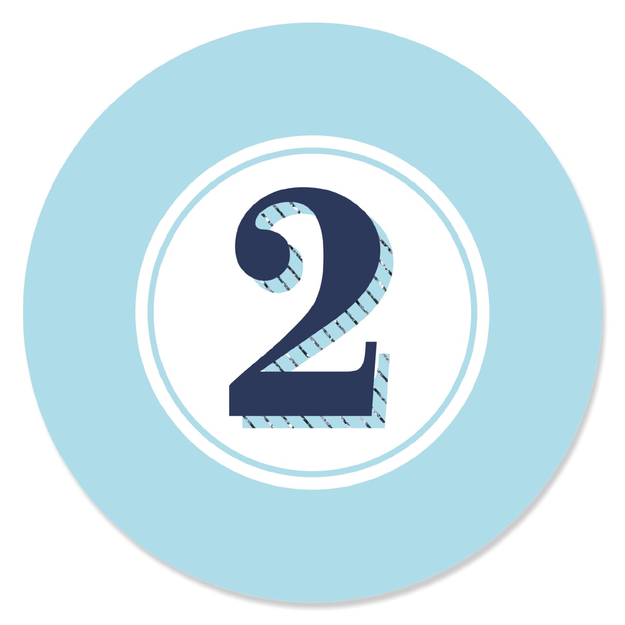 Big Dot of Happiness Two Much Fun - Boy - 2nd Birthday Party Circle Sticker Labels - 24 Count